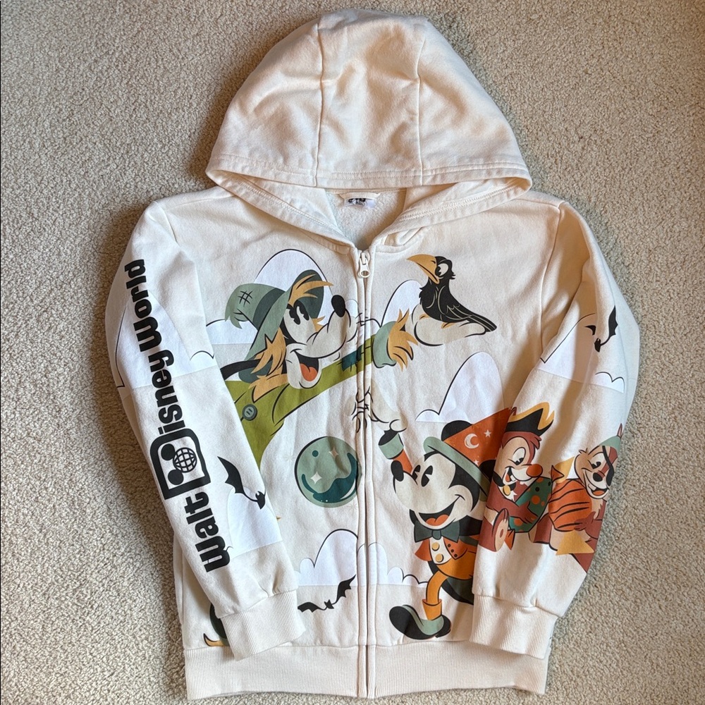 Disney Parks Halloween 2025 WDW Mickey and Friends in Costume Zip Up Hoodie 9-10